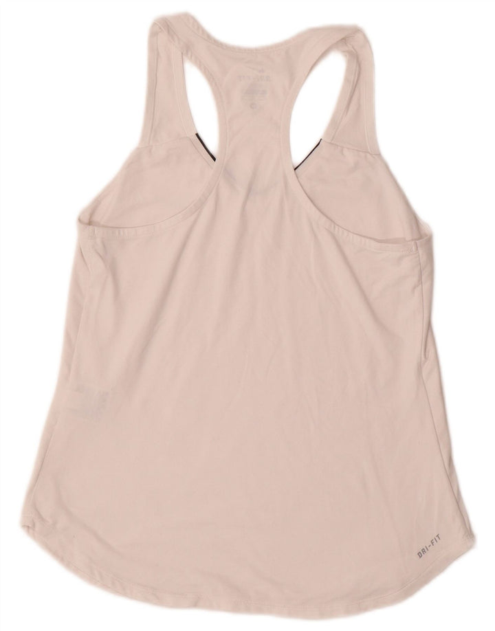 NIKE Débardeur Dri Fit pour femme UK 12 Polyester blanc moyen