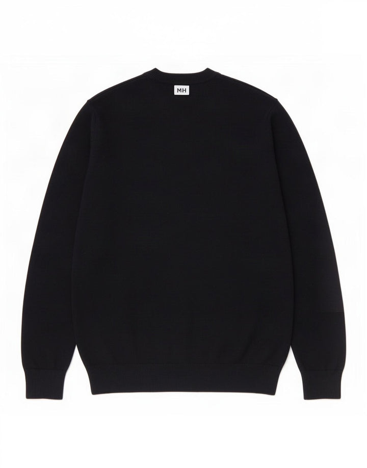 Marks & Spencer Pull graphique à col rond pour homme en coton noir moyen