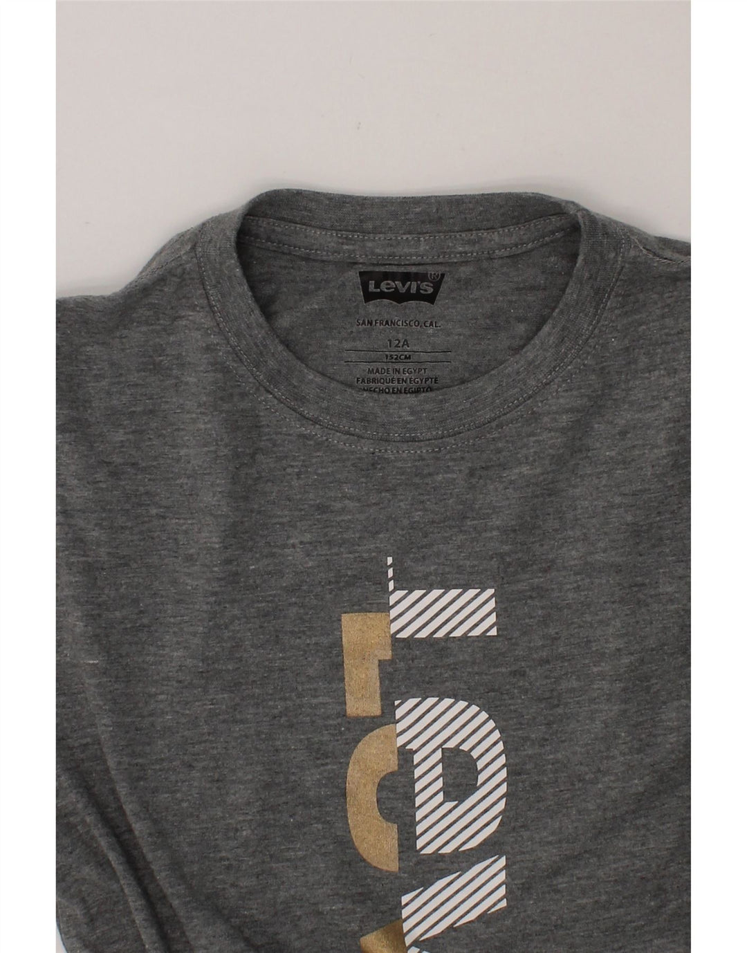 LEVI'S Boys Graphic T-Shirt Top 11-12 Years Grey Vintage Levi's and Second-Hand Levi's from Messina Hembry 