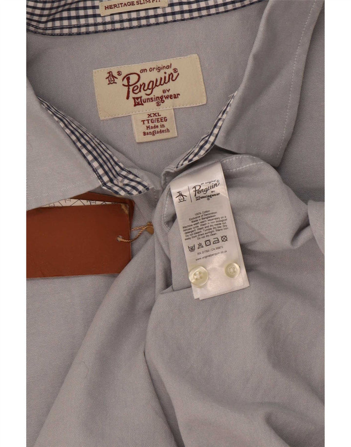 Penguin Chemise Slim Heritage Homme 2XL Bleu Coton