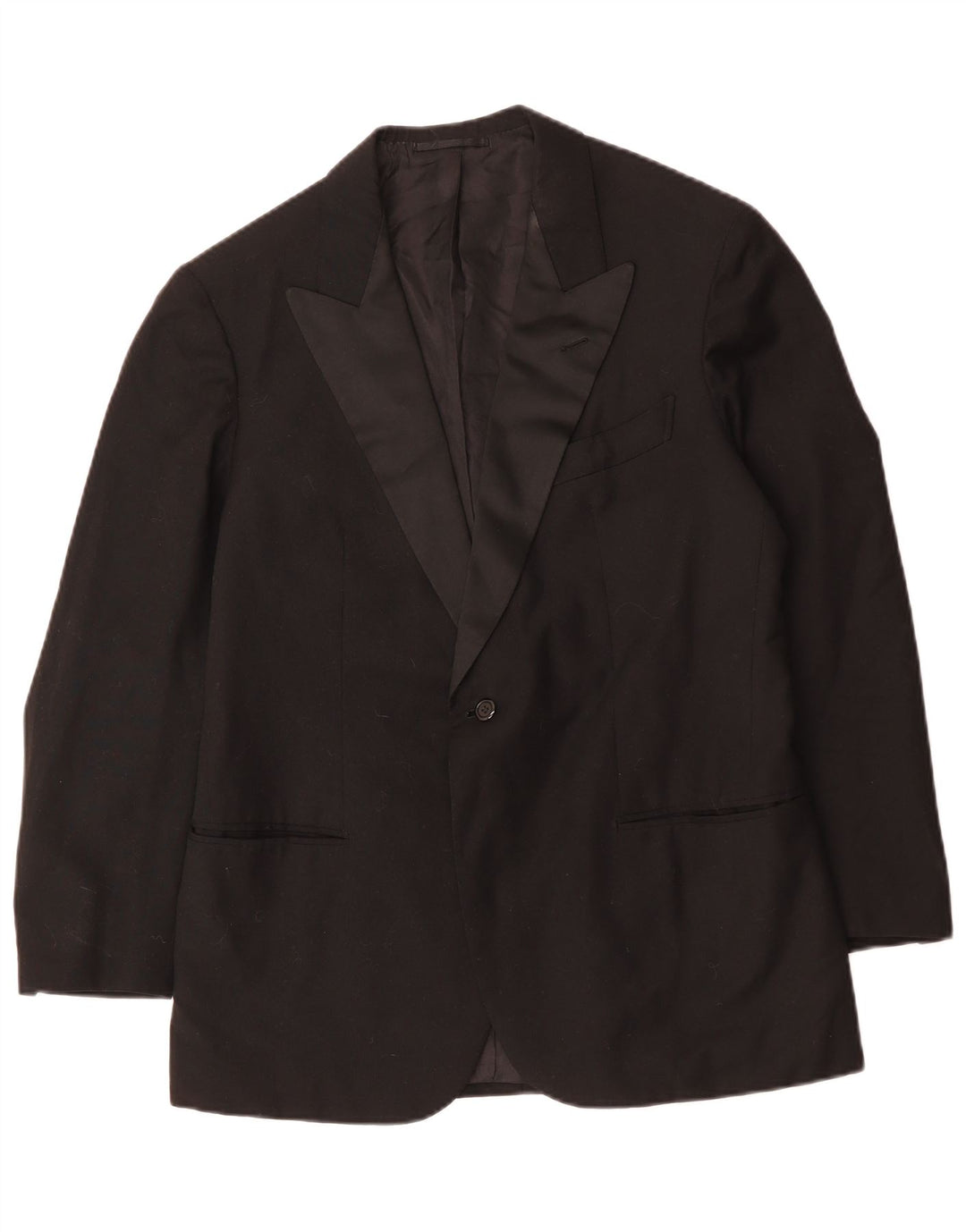 vintage Homme 1 Bouton Blazer Veste UK 38 Moyen Noir