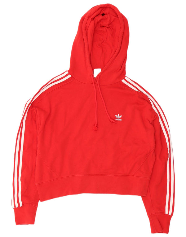 Adidas Pull à capuche surdimensionné pour femme UK 12 Rouge moyen en coton