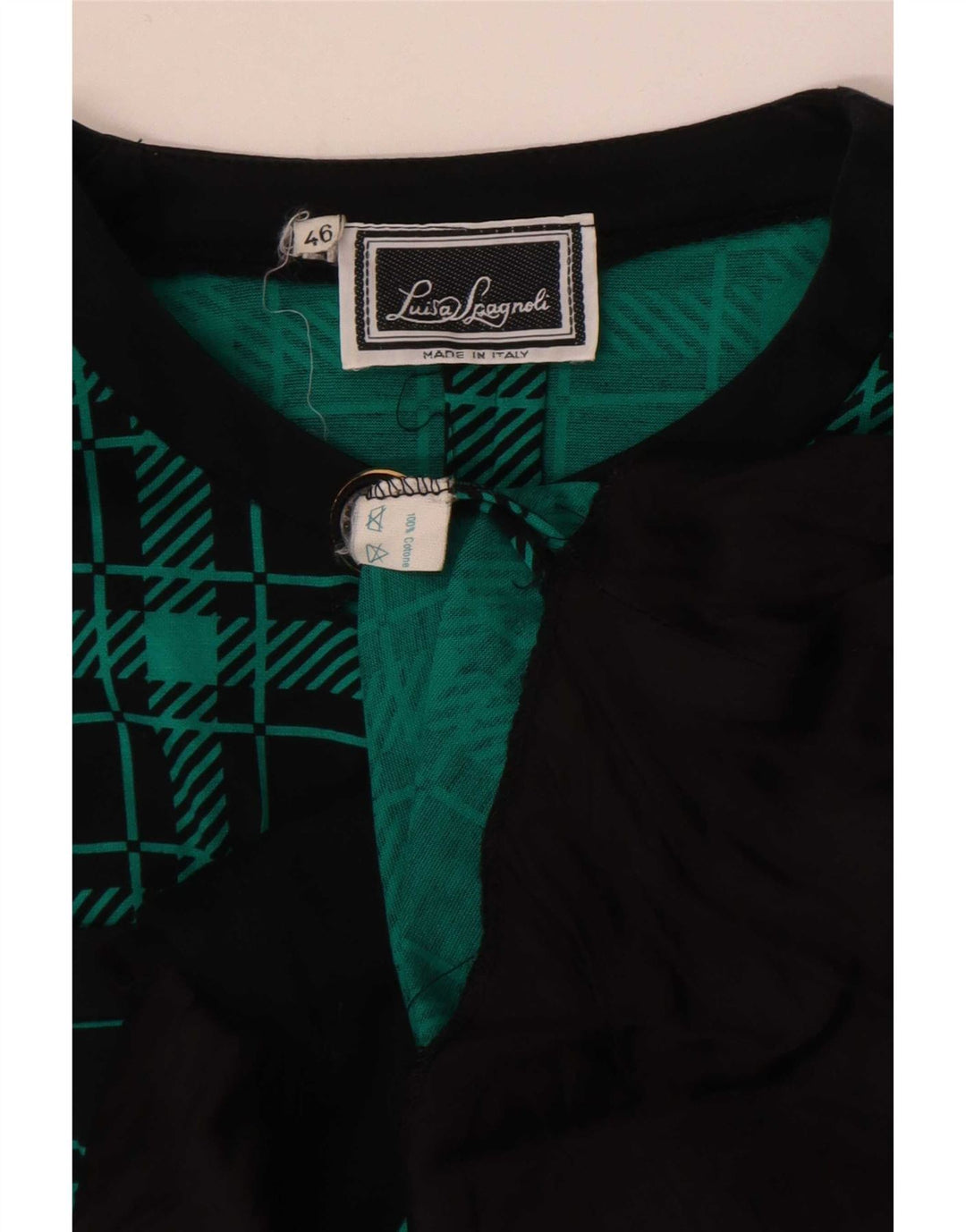 Luisa Spagnoli Veste blazer à 6 boutons pour femme IT 46 Grand carreaux turquoise