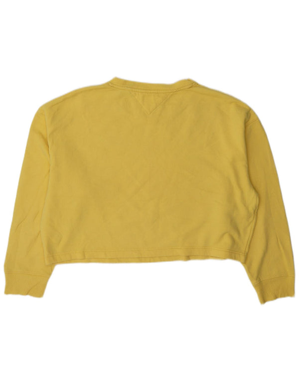 Tommy Hilfiger Sweat-shirt court surdimensionné pour femme UK 16 Large Jaune