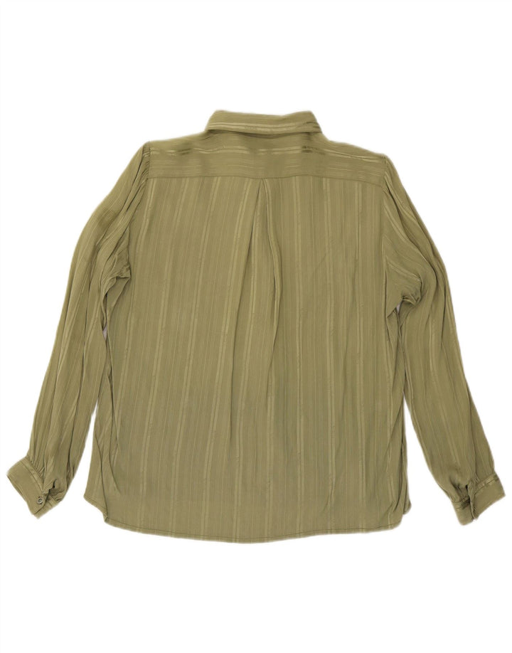 chemise femme vintage UK 16 Grand vert rayé