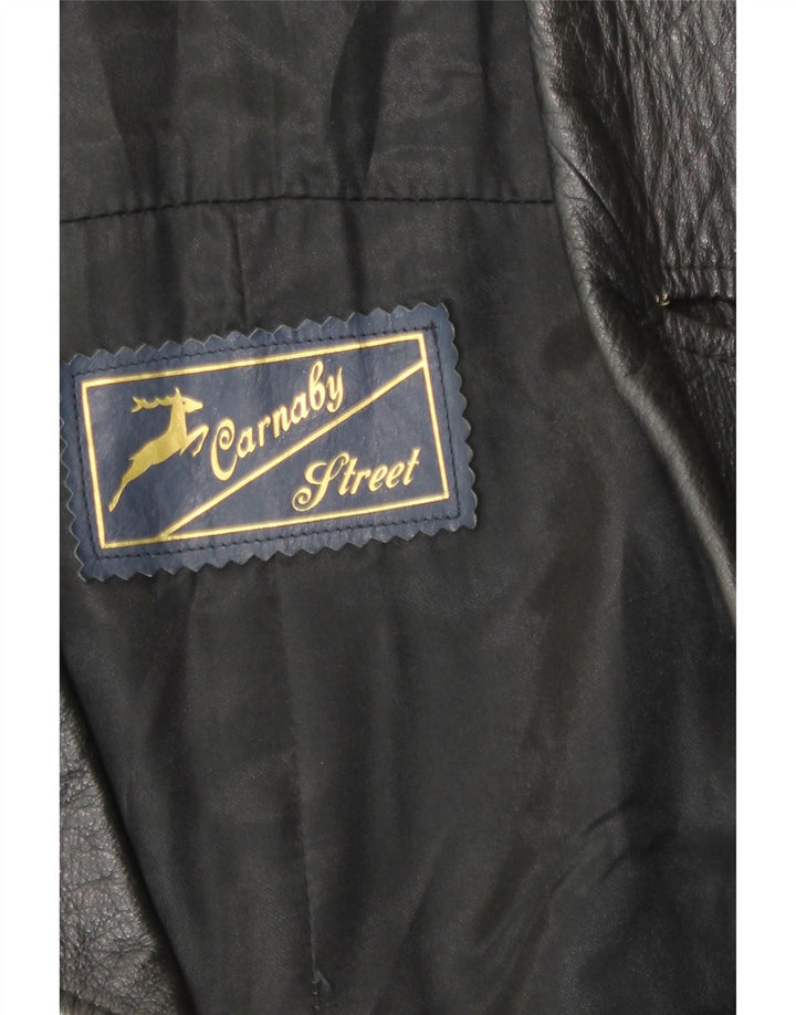 Carnaby Street Veste en cuir double boutonnage pour homme UK 38 Medium Noir