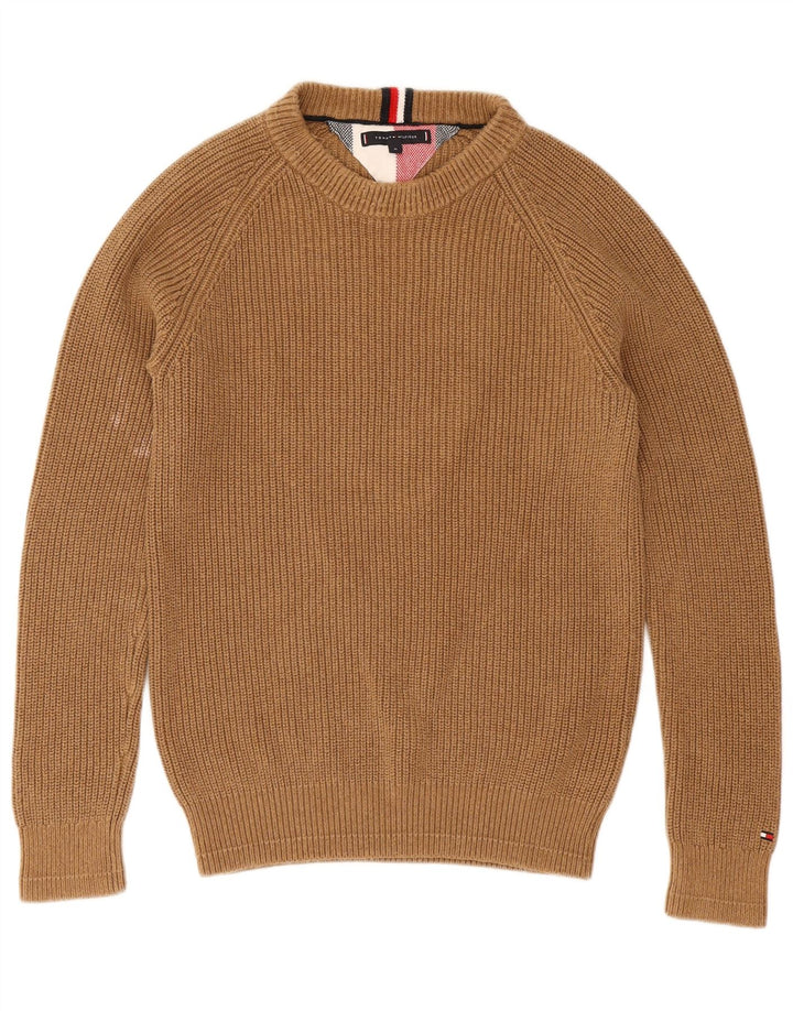 Tommy Hilfiger Pull Col Bateau Homme Marron Moyen Coton