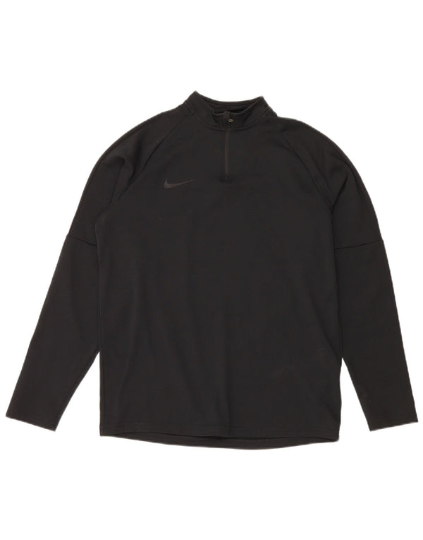 Nike Haut de survêtement Dri Fit Zip Neck pour garçon 13-14 ans XL Noir