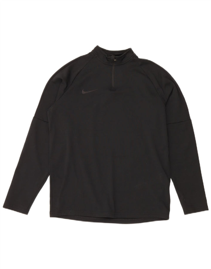Nike Haut de survêtement Dri Fit Zip Neck pour garçon 13-14 ans XL Noir