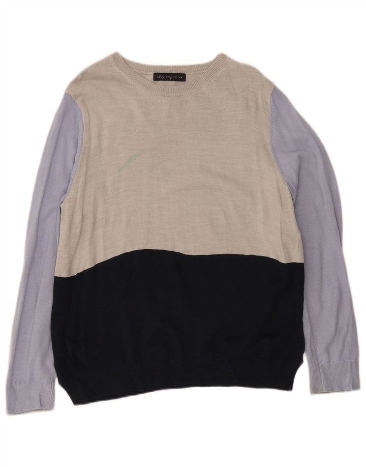 Marks & Spencer Pull Col Bateau Homme XS Multicolore Colourblock