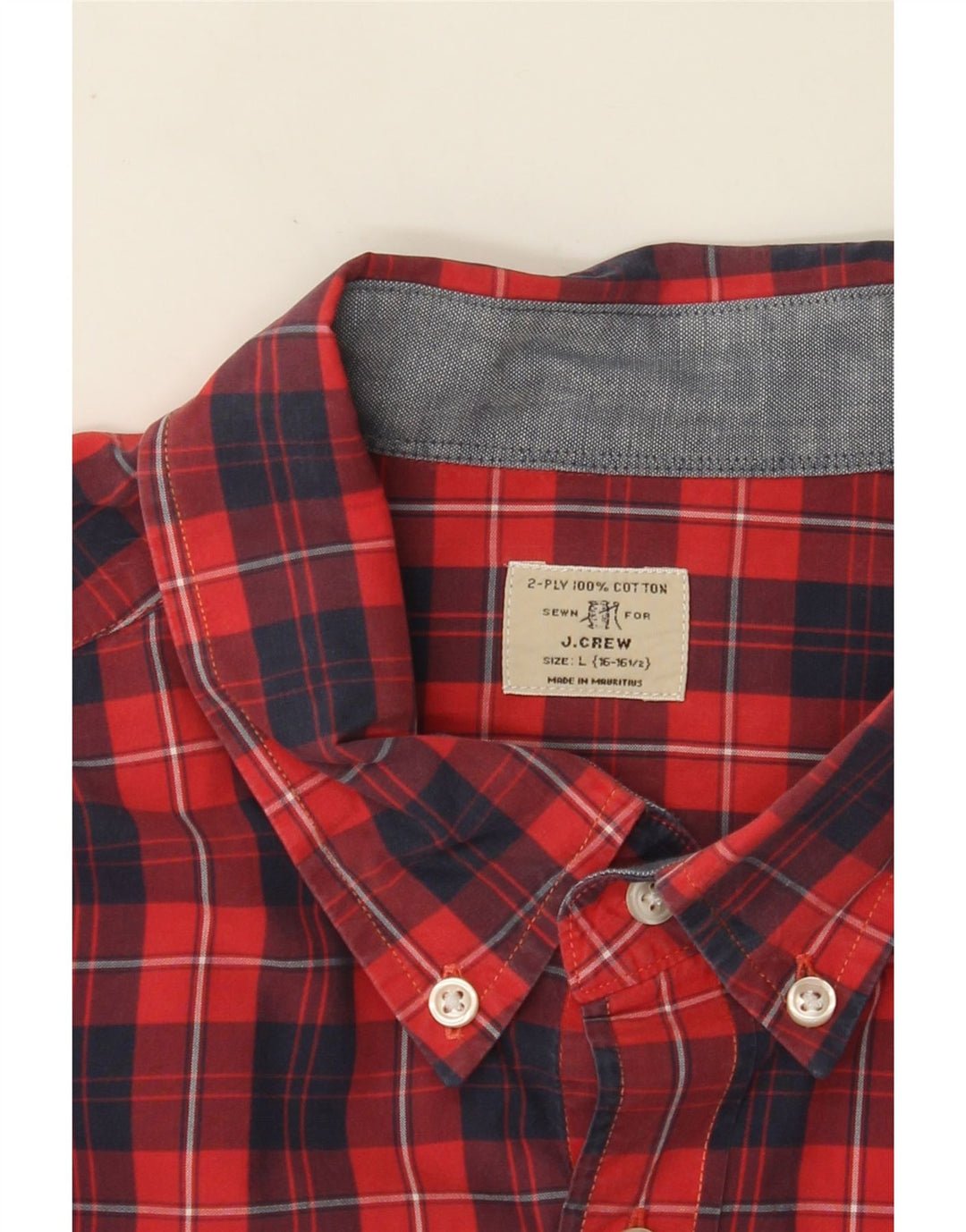 J. CREW Chemise Homme Taille 16 1/2 Grand Coton à Carreaux Rouge