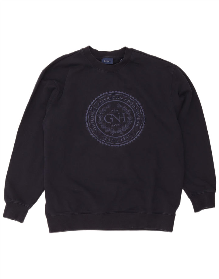 Gant Sweat-Shirt Graphique Homme Bleu Marine Moyen Coton