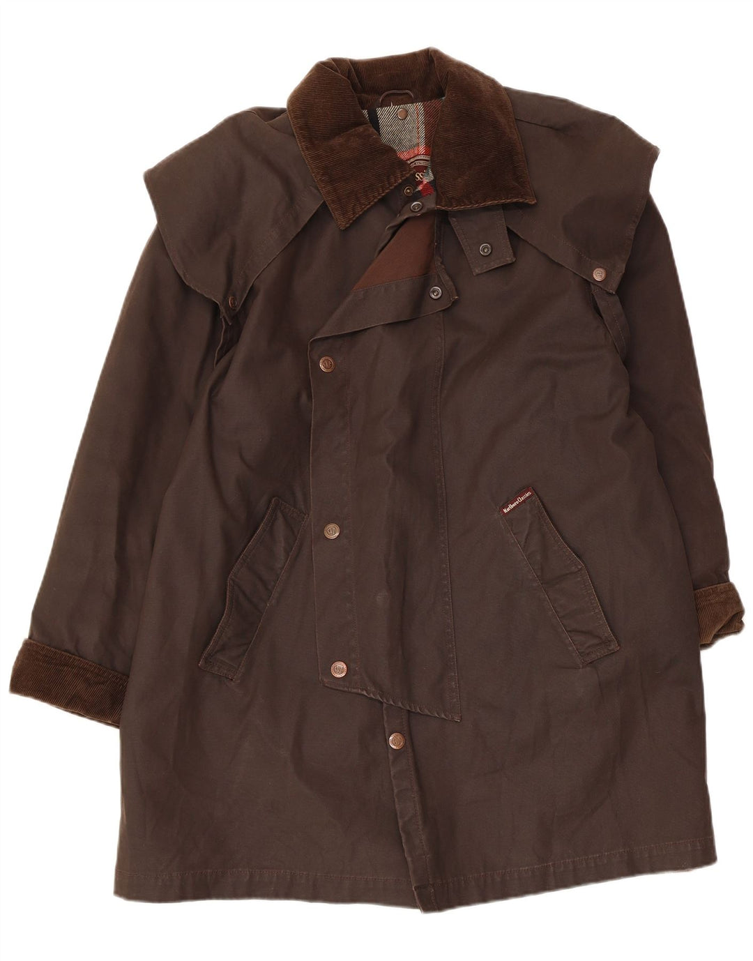 Marlboro Classics Manteau en coton ciré pour homme UK 36 Petit Marron
