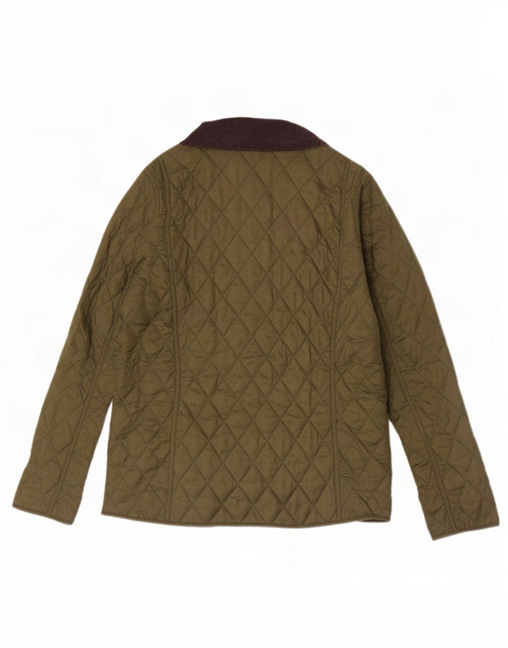 Barbour Veste matelassée pour femme UK 14 Large Kaki Colourblock Polyamide