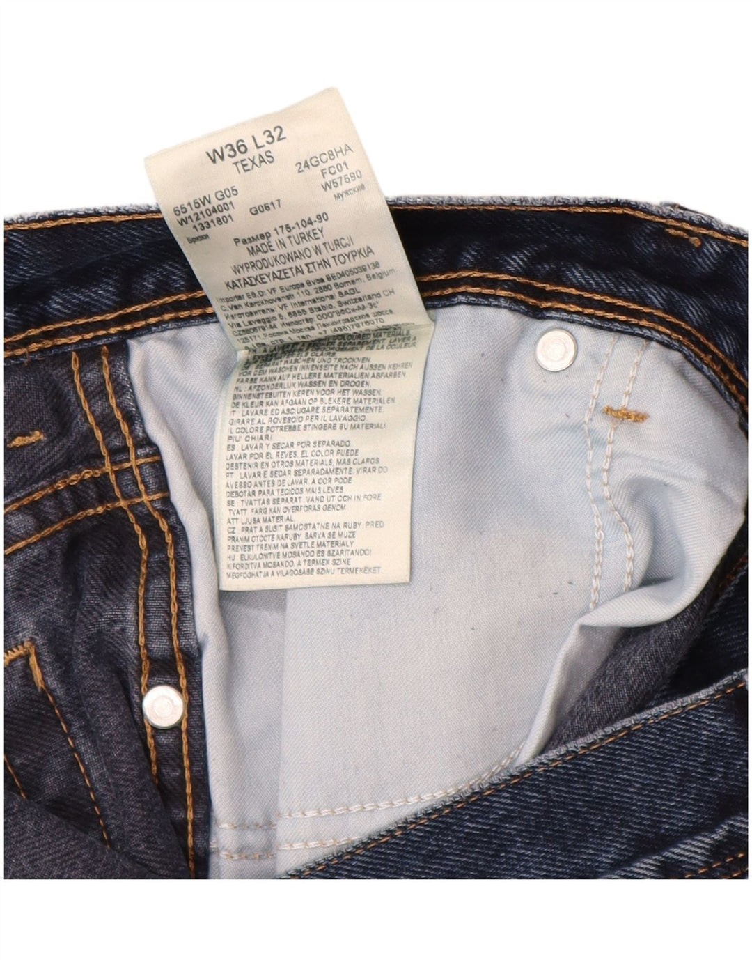 WRANGLER Jean Droit Texas Homme W36 L32 Bleu Marine Coton