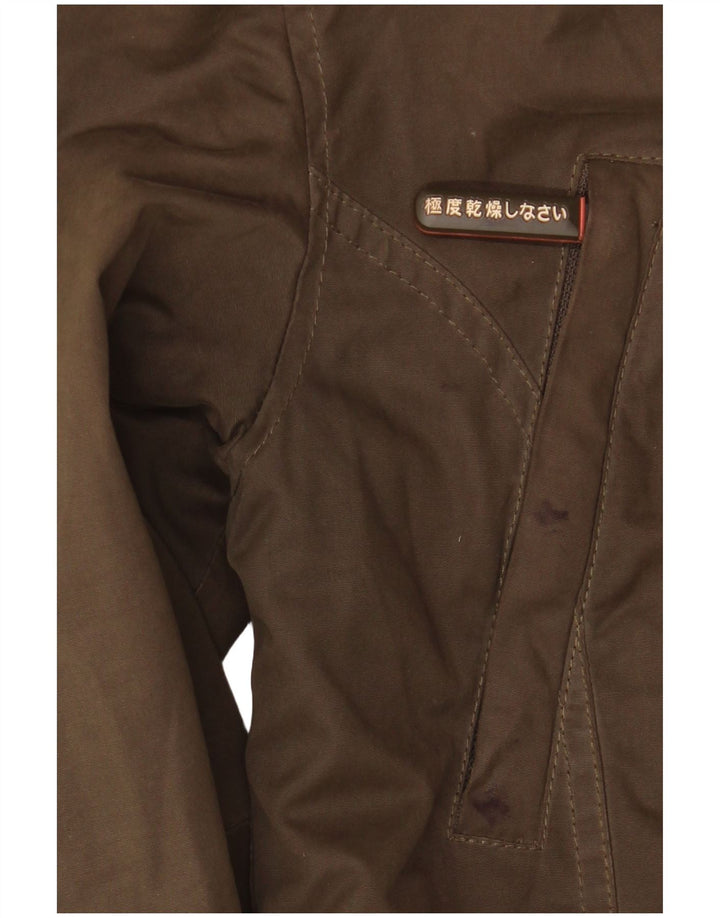Superdry Veste coupe-vent à capuche pour femme UK 14 Medium Kaki Polyester