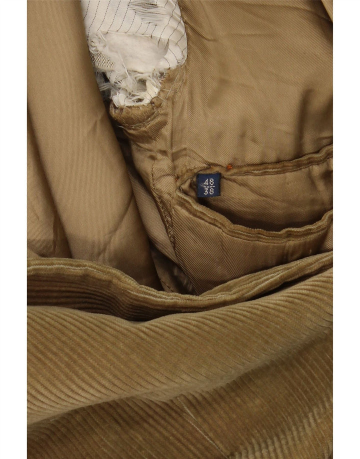 MASSIMO DUTTI Mens 3 Button Corduroy Blazer Jacket UK 38 Medium Beige Vintage Massimo Dutti and Second-Hand Massimo Dutti from Messina Hembry 