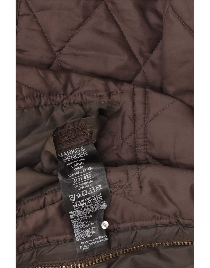Marks & Spencer Veste matelassée Blue Harbour pour homme UK 40 Large Vert
