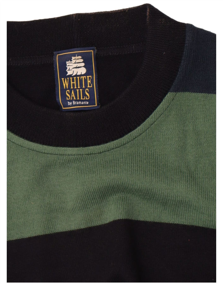 White Sails Pull ras du cou pour homme, grand color block multicolore