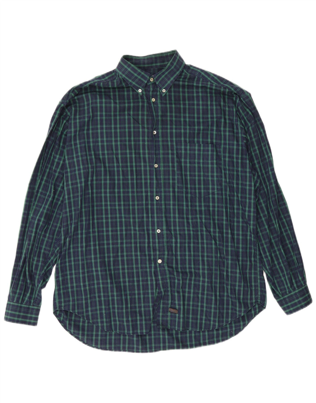 Stefanel Chemise Homme XL Vert Carreaux Coton