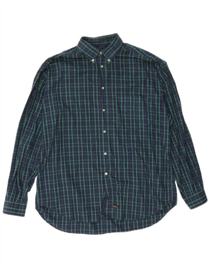 Stefanel Chemise Homme XL Vert Carreaux Coton