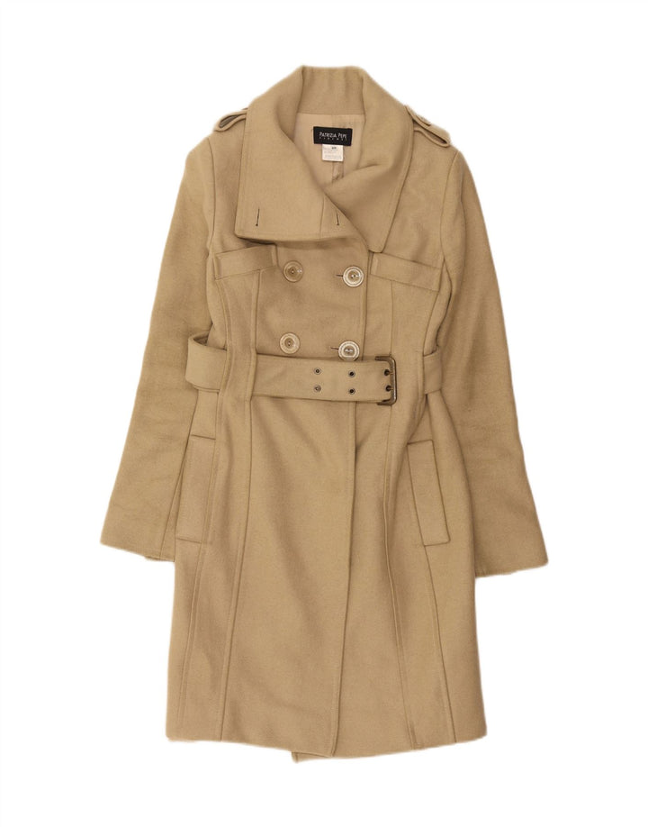 Patrizia Pepe Manteau Militaire Double Boutonnage Femme IT 40 Petite Laine Beige
