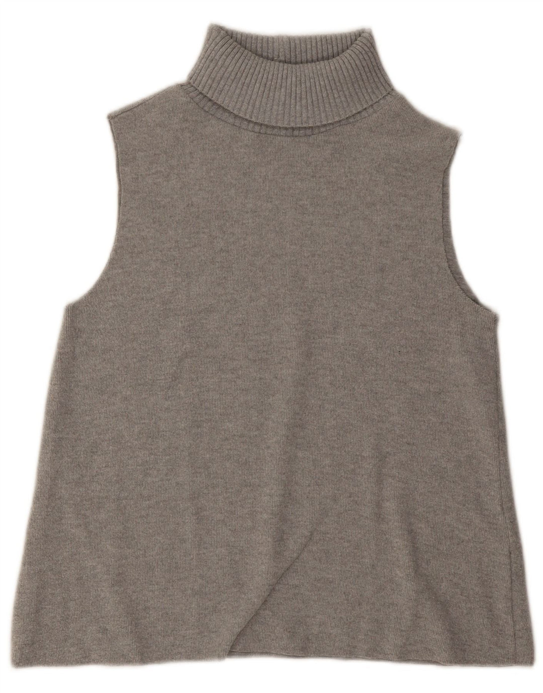 Zara Femme Col Roulé Débardeur UK 14 Gris Moyen Polyester