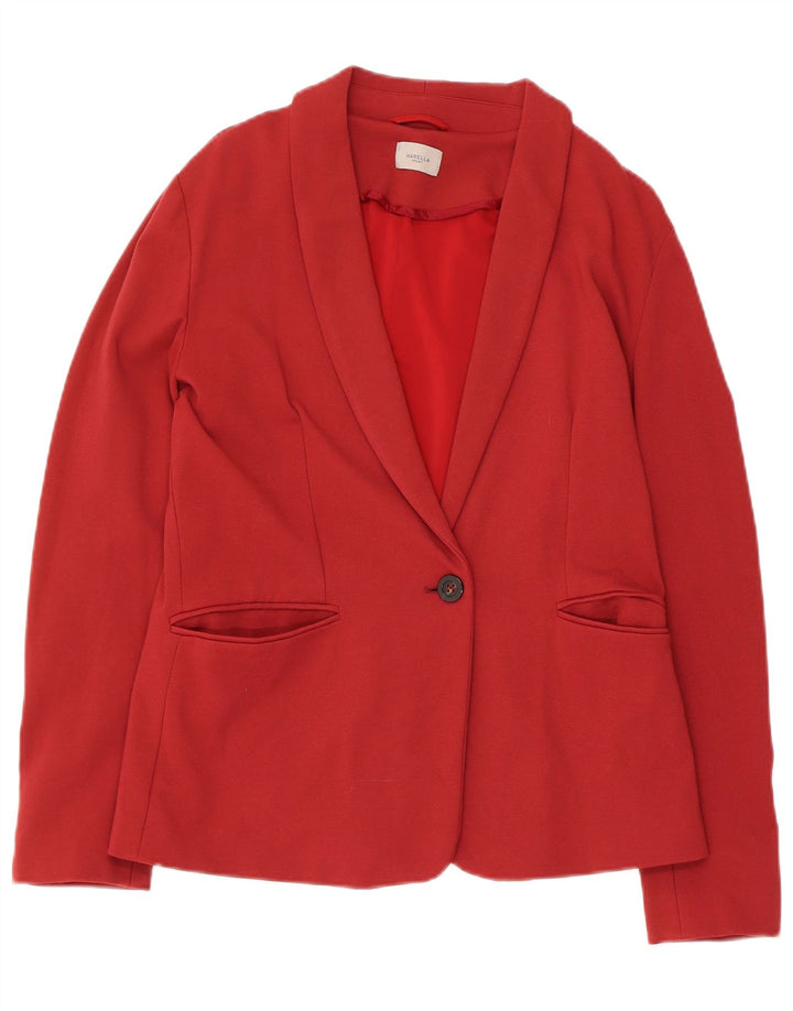 Marella Veste Blazer 1 Bouton pour Femme UK 10 Petit Bordeaux