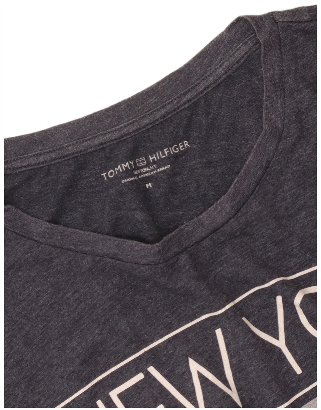 Tommy Hilfiger T-Shirt Graphique Homme Gris Moyen
