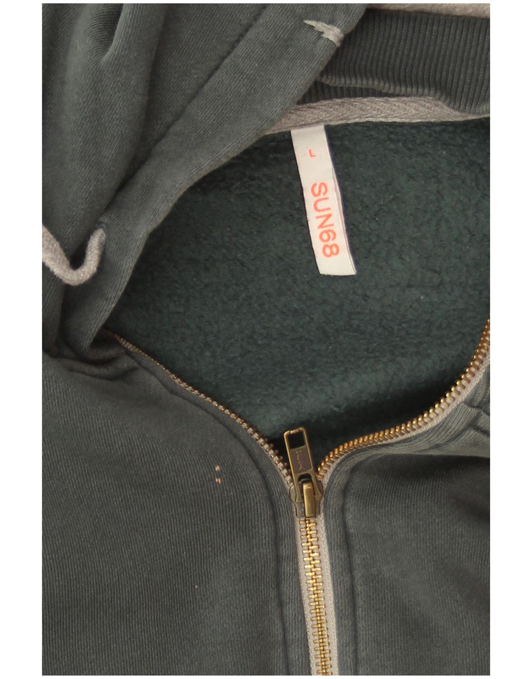 Sun68 Pull à capuche zippé pour homme en coton vert grand