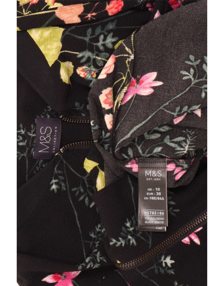 Marks & Spencer Veste bomber surdimensionnée pour femme UK 10 Petit motif floral noir