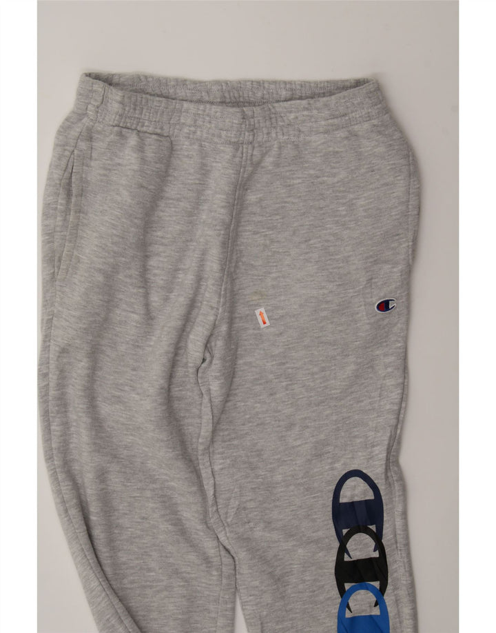 CHAMPION Boys Graphic Tracksuit Trousers Joggers 9-10 Years Medium Grey Vintage Champion and Second-Hand Champion from Messina Hembry 