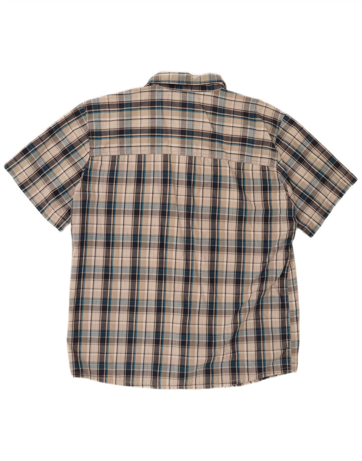 JACK WOLFSKIN Chemise à Manches Courtes Homme Gris Moyen à Carreaux