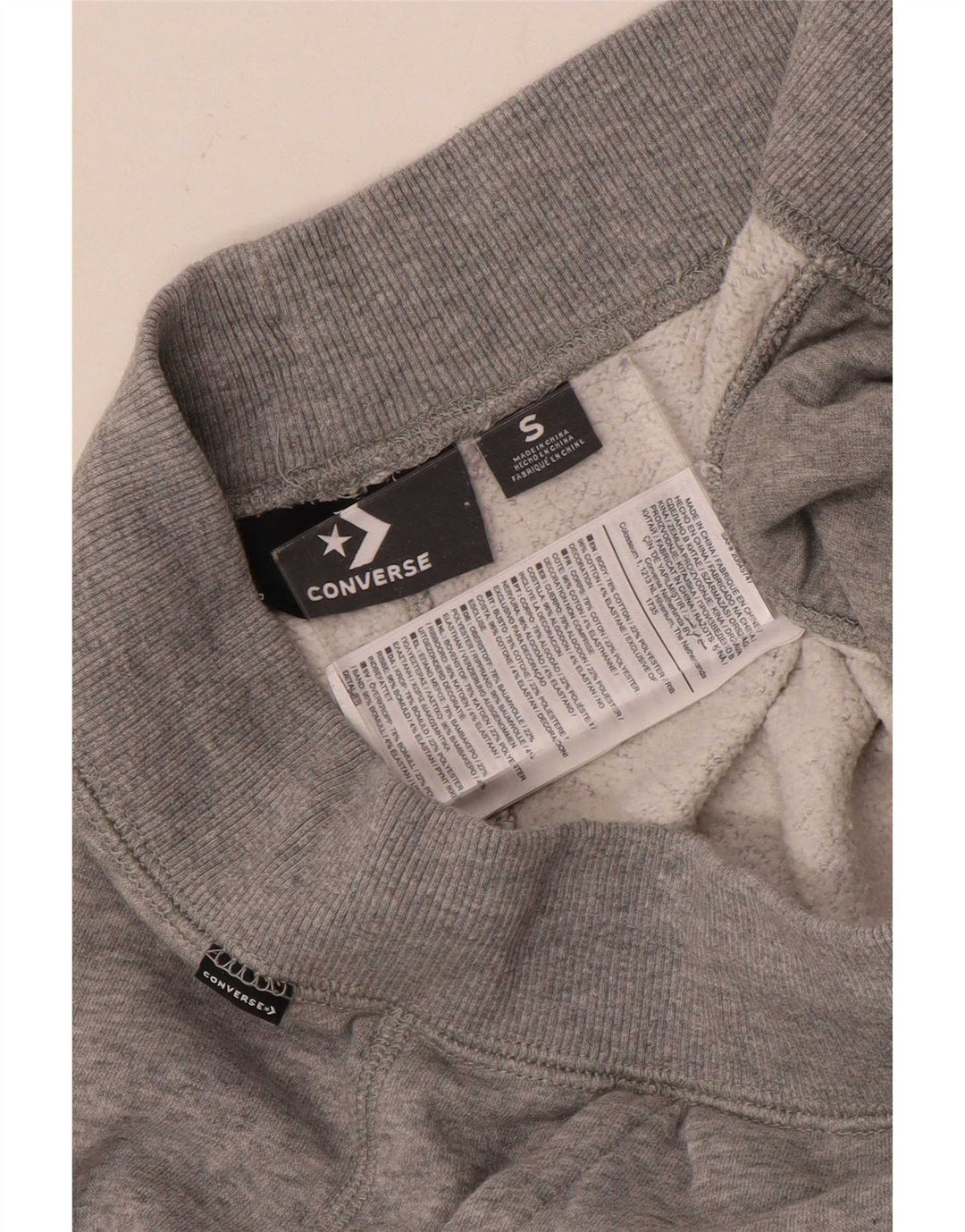 Converse Pantalon de survêtement pour homme en coton moucheté petit gris