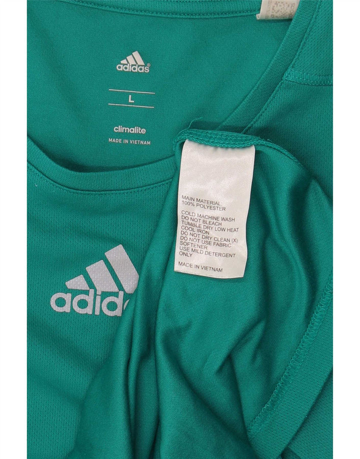 Adidas Hommes Climalite T-Shirt Haut Large Turquoise Polyester