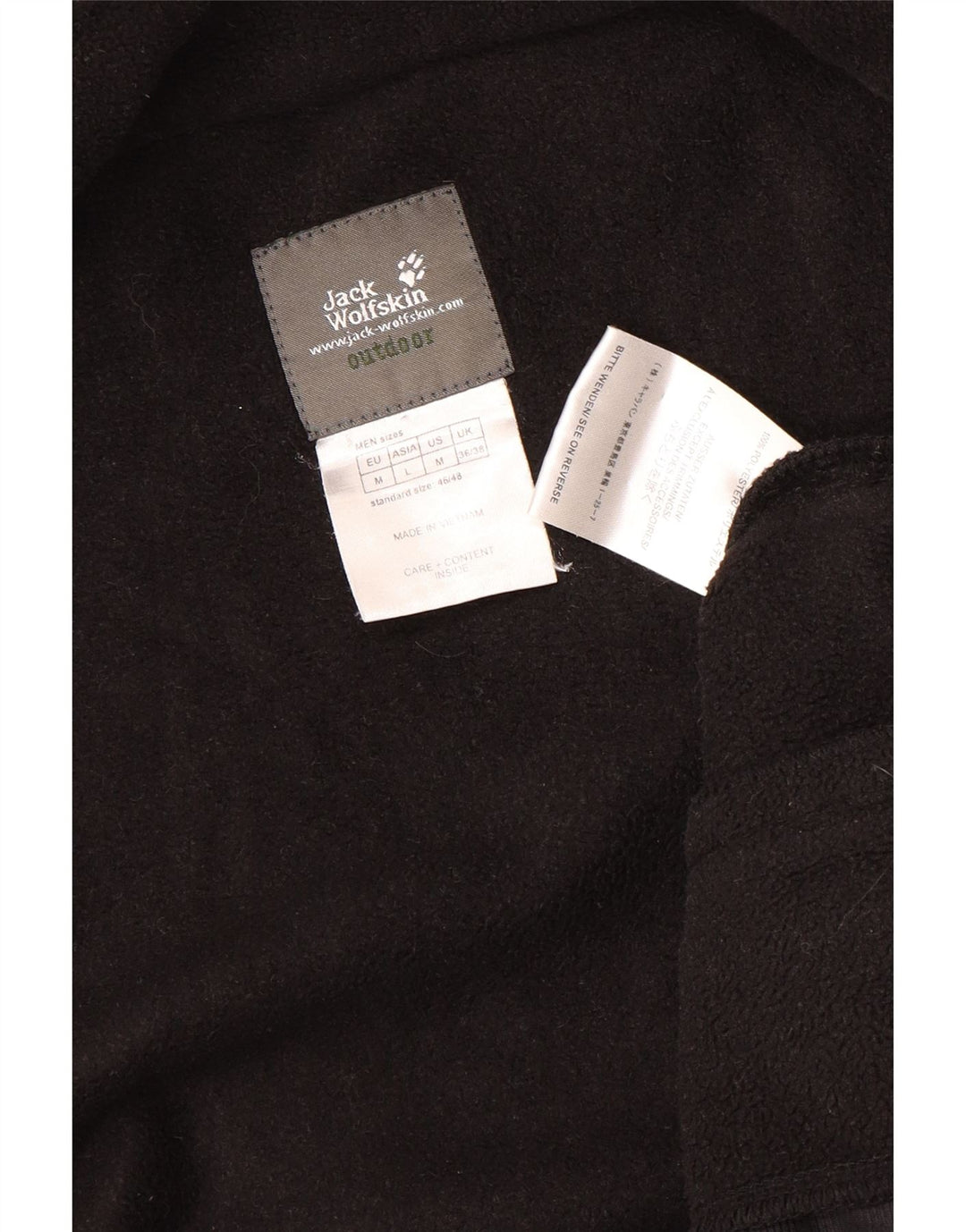 Jack Wolfskin Veste polaire doublée pour homme UK 36/38 Small Noir Polyester