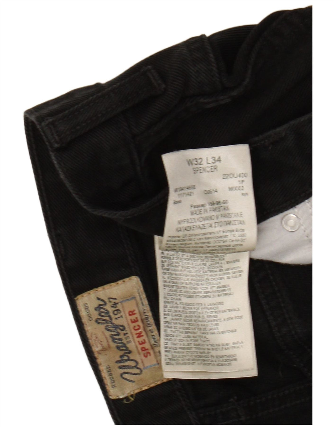 Wrangler Jean Slim Spencer Femme W32 L34 Coton Noir