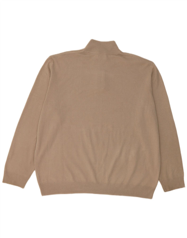 Easy Pull col zippé pour homme 2XL Beige Acrylique