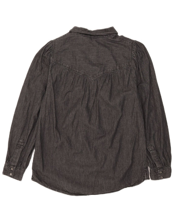 Marks & Spencer Chemise en jean pour femme UK 12 Coton rayé noir moyen