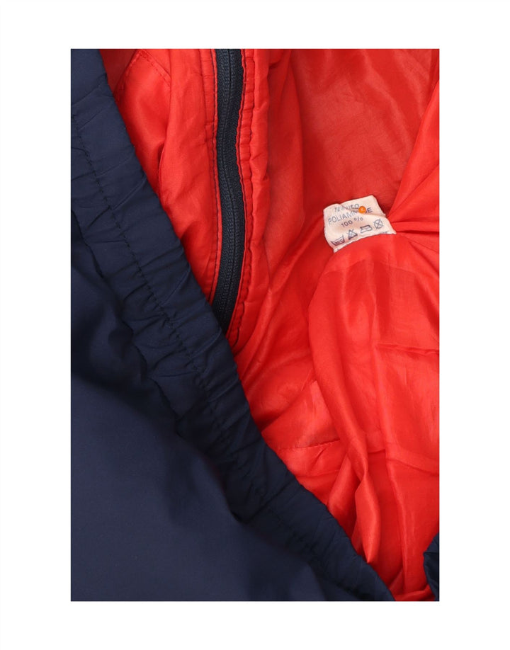 VINTAGE Veste rembourrée homme UK 38 Medium Navy Blue Colourblock Polyamide
