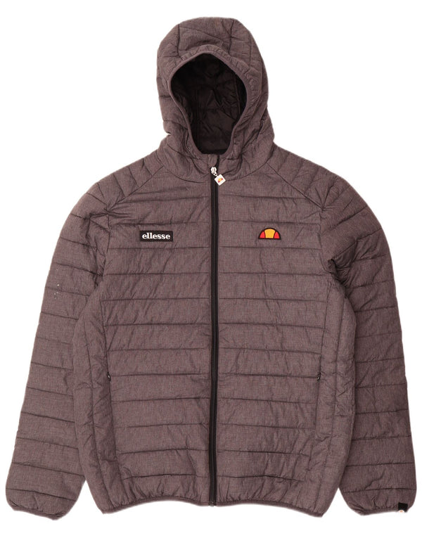 Ellesse Veste matelassée à capuche pour homme UK 42 XL Gris Polyamide
