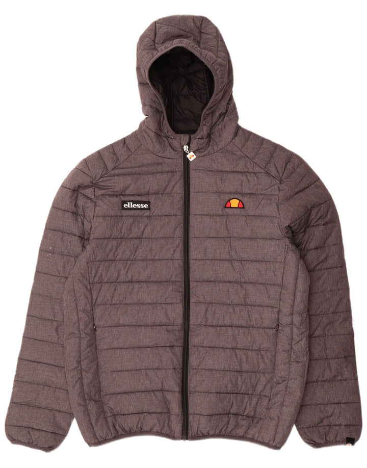 Ellesse Veste matelassée à capuche pour homme UK 42 XL Gris Polyamide