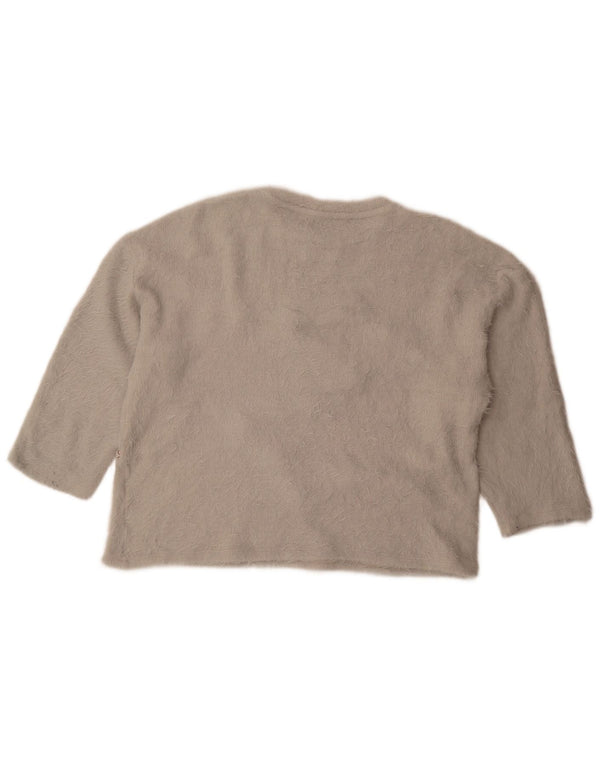 Zara Womens Trafaluc Pull à manches 3/4 et col rond UK 14 Gris moyen