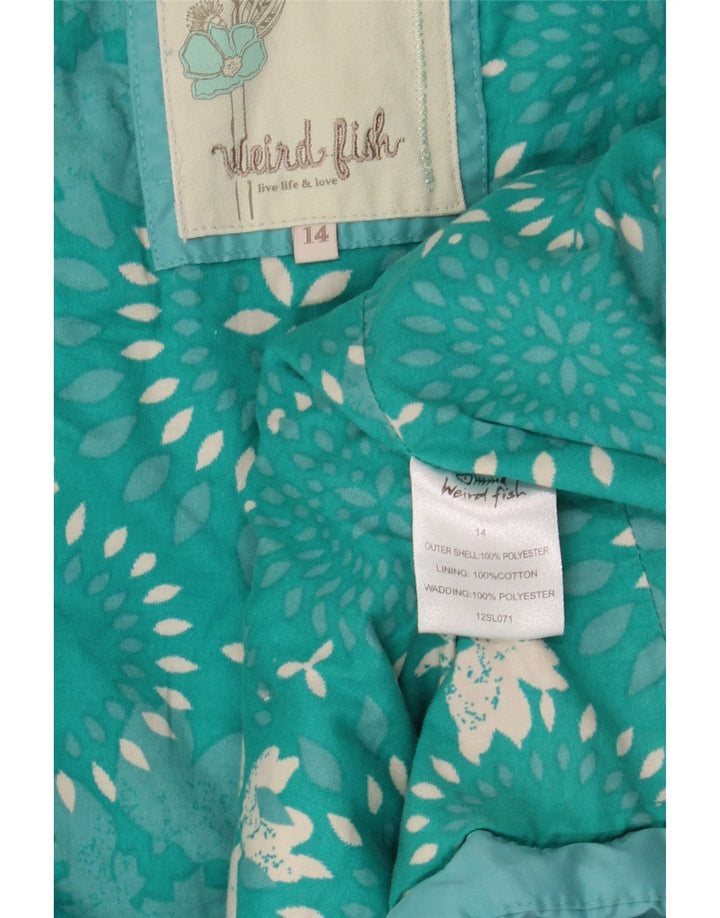 WEIRD FISH Gilet rembourré pour femme UK 14 Large Turquoise Polyester