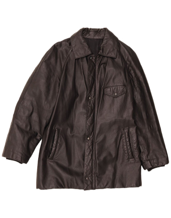 veste en cuir homme vintage IT 48 Medium Noir