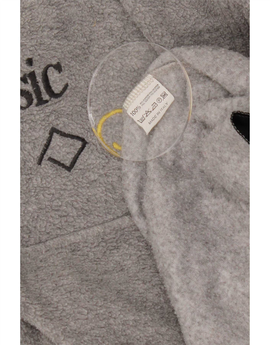 Basic Homme Pull Polaire Col Zippé Grand Gris Géométrique Polyester
