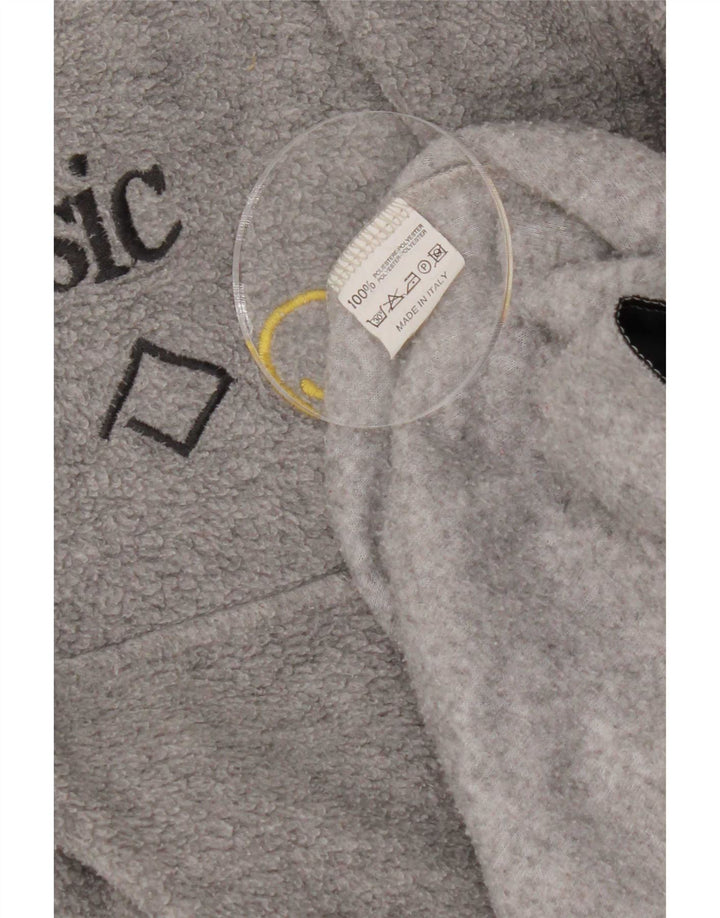 Basic Homme Pull Polaire Col Zippé Grand Gris Géométrique Polyester