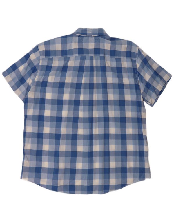 Tommy Hilfiger Chemise à manches courtes pour homme XL en coton à carreaux bleus
