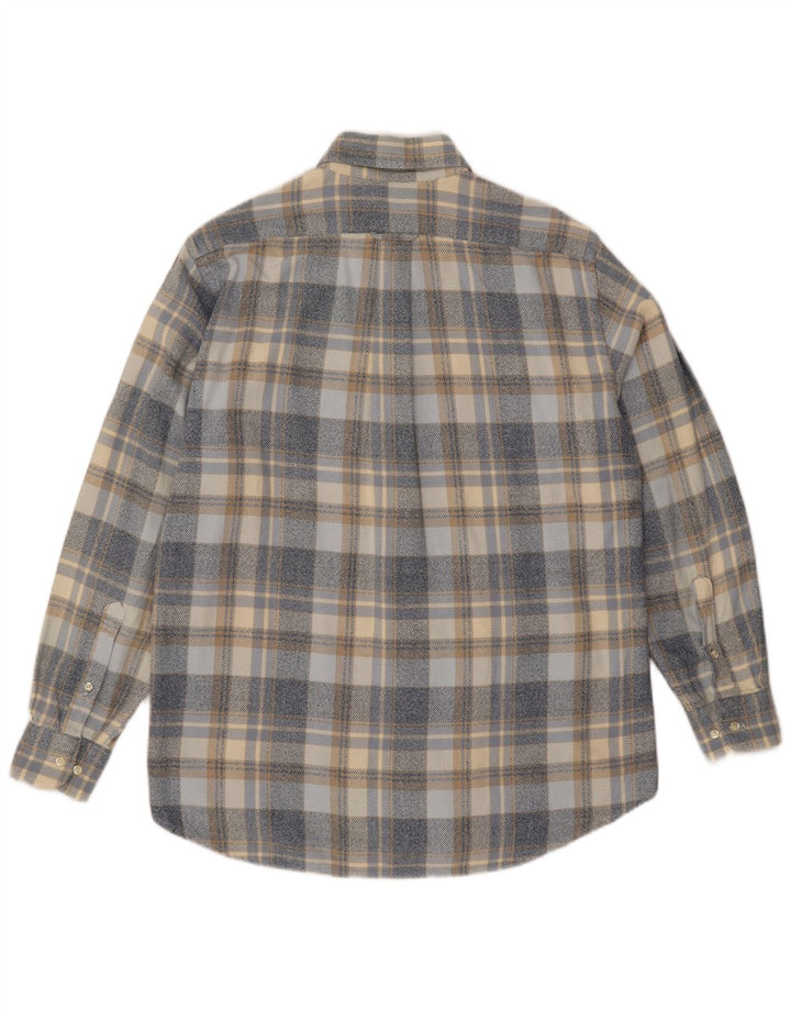 Norton & Wilson Chemise en flanelle pour homme Taille 40 15 3/4 Bleu moyen à carreaux