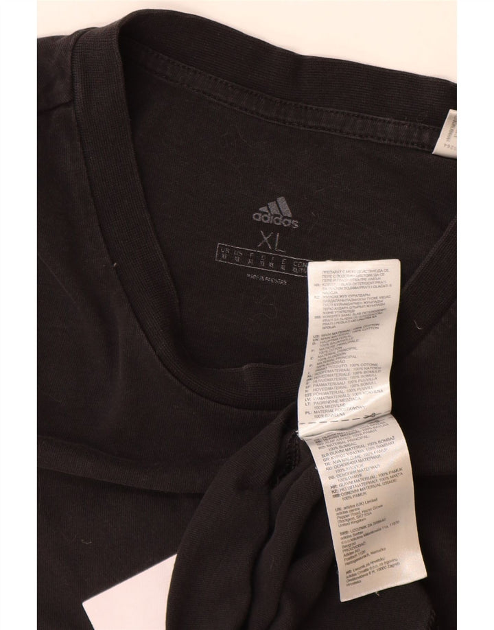 ADIDAS T-Shirt Graphique Homme Top XL Noir Coton
